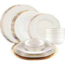 Porselen Bone Olympos 6 Parça 27 cm Servis Tabak Bakır Fıle