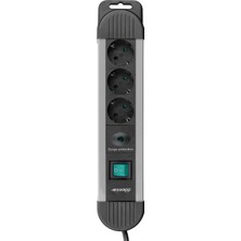  s-link spgks03 1.5m 3g1.5mm2 900 joule 3lü akım korumalı gri priz çoklayıcı
