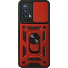 Olinea A74 4g Kılıf Pars Lens Yüzüklü Silikon - Kırmızı