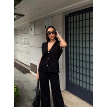 Lirya Prive Yelek ve Palazzo Pantolon Ikili Takım