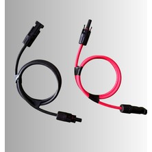 Güneş Paneli Bağlantıları Için Iki Tarafı Mc4 Konnektörlü, Uv Dayanımlı Dc Uzatma Kablo Seti- 1 M Siyah 6 Mm2+1 M Kırmızı 6 Mm2 Kablo