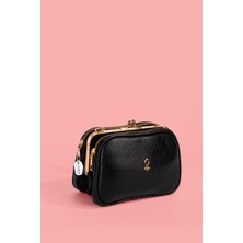 Westbag Kadın Çapraz Askılı Deri Çanta 4 Bölmeli Çok Gözlü Burslu Fermuarlı Günlük Omuz Çantası