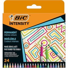 Intensity Permanent Kalıcı Markör 24'lü Kutu, 24 Canlı Renk, Kauçuk Tutaç, Hızlı Kuruma, Hafif Koku