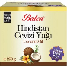 Balen Hindistan Cevizi Yağı 250 gr Katkısız Doğal Yüksek Oleik Asit İçeren Saf Yağ