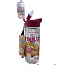 Gıpta Cool-J Xoxo Pipetli Plastik Matara Strawbear Suluk  500 ml
