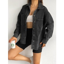 Lirya Prive Çift Çepli Oversize Denim Ceket