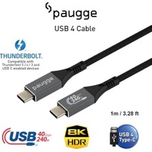 USB 4 Kablo - 40GBPS, USB C Görüntü, Ses, Data ve Şarj Kablosu - 8k 60Hz, 4K 144Hz /120Hz / 60Hz, Hdr (1 Metre)
