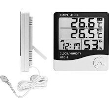 Htc-2 Saatli Dijital Termometre ve Nem Ölçer Iç ve Dış Mekan Problu