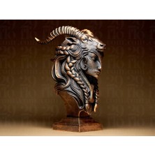 Teknokup Oğlak Burcu Figürü Eskitme Bakır Renk 15 cm