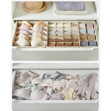 Iç Çamaşırı Düzenleyici 8'li Set, Çekmece Düzenleyici, Katlanabilir, Elbise Dolabı, Saklama Kutusu, Kumaş Kutular, Saklama, Sütyen, Çorap, Kravat Için, Bej RUS008M01