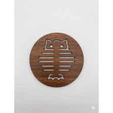 İDA Craft Ahşap Ceviz Renk Bardak Altlığı çay tabağı kahve tabağı Tutucu Nihale 3 Adet