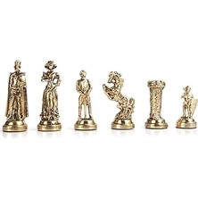 Uravas Store Gifthome Orta Boy Metal Ingiliz Satranç Taşı Parlak