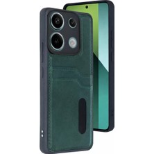 Olinea Redmi 15C 4g Sara Kartvizitli Deri Kılıf - Yeşil