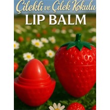 Kokoş Lip Balm Çilek Figürlü Besleyici Balm Doğal Görünüm ve Suya Dayanıklılık
