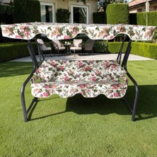 Mor Minder Süngersiz  Tenteli Salıncak Kumaş Seti 3kişilik  164X47 cm Süngersiz  Ingiliz Gülü Model