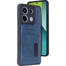 Olinea Redmi Note 13 4g Kılıf Sara Kartvizitli Deri Kılıf - Lacivert