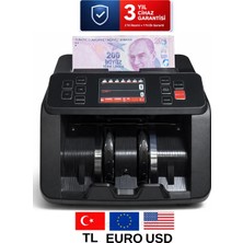 AlGeliyo Sesli Karışık Para Sayma Makinesi Mıx 80, Tl ve Euro Karışık Sayım - Dolar Adet Sayım Müşteri Ekranı
