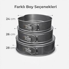 Genel Kelepçeli Kek Kalıbı 24-26-28 cm Çember Pasta Kalıbı Çelik Springform Set
