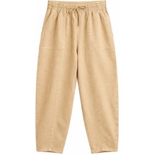 Mixray 4573 Kadın Önü Çımalı Gabardin Şalvar Pantolon Camel