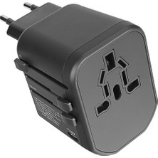  s-link sl-wl20pd 2-usb 2.4a + pd 20w yedek akım sigortalı 100-240v universal çevirici priz adaptör