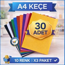 Nistabolje 30 Adet Keçe Karışık Renk - A4 Boyutunda 20X30 Cm.