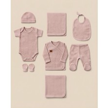 Minory Baby - %100 Pamuk 7'li Hastane Çıkışı Seti | Yenidoğan 7'li Set | Waffle Kumaş