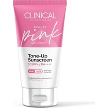 Clinical Spf 50 Pembe Ton Eşitleyici Güneş Kremi - Yüz Için Hafif Güneş Losyonu | Seyahat Boy Cilt Bakımı Koruması Kadınlar Için, 50 ml