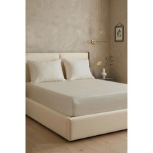 First Choice %100 Pamuk Saten 200 Tc (80 Tel) Lastikli Çarşaf Seti Açık Bej