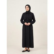 Foremia Aller Detay Patlı Elbise-Siyah -