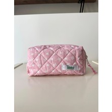 Tadsy Pembe Kurdele Desenli %100 Pamuk Kalem Çantası | 19X9X6 cm |