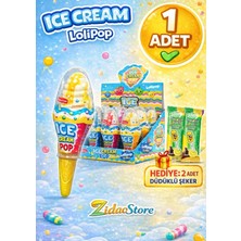 Emrah Gültekin Ice Cream Pop Dondurma Şekilli Lolipop Şeker 1 Adet + Hediye Düdüklü Şeker Eğlenceli Set