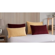 Fronte Home Yastık Kıllıfı 4 Adet Pamuklu Kapaklı 50X70 Ebat Renk Sarı/kırmızı