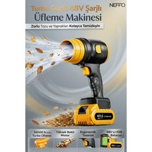 Neffo Şarjlı Turbo Jet Fan | Yüksek Güçlü Kablosuz El Tipi Mini Blower Fan, Taşınabilir Soğutucu & Toz Temizleyici