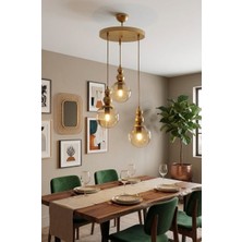 Hak Dekor Sportif 3lü Eskitme Bal Camlı Sarkıt Avize