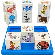 Uravas Store Küpss Hayvanat Bahçesi (Zoo) - 9 Çıngıraklı Küp 54 Farklı Hayvan Figürü-Bul-Sınıflandır-Diz-Kule Ya