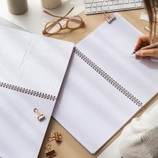 A4 Spiralli Karton Kapak 2’li Set Çizgili Okul Defteri 80 Yaprak, Ders Programlı Lacivert Kalp