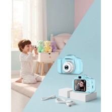 Mavi Mini Dijital Kamera Hd Video ve Fotoğraf Çekimli USB Şarjlı Kompakt Kayıt  - TK002M-6W2TA