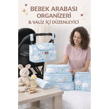 Mor Bebe Premium Bebek Arabası Organizer Çanta I 6'lı Set Desenli Bavul Valiz Içi Çok Amaçlı Organizer