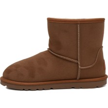 Miel Kadın/kız Gri Mini Süet Bot Içi Kürklü Kışlık Bot & Bootie