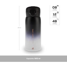 Skyfall Çelik Sızdırmaz Termos 500 ml Siyah