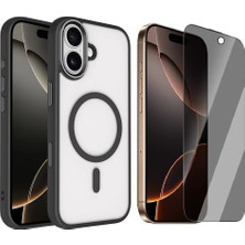 Vendas iPhone 17 Kılıf Wireless Şarj Özellikli Zore Krom M-safe Silikon Kapak + Hayalet Ekran Koruyucu