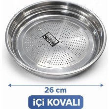 Genel 26 cm Paslanmaz Çelik Buhar Sepeti Içi Kovalı Tencere Içi Süzgeç Aparatı