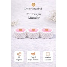 Dekor İstanbul 3’lü Burgu Mum Seti – El Yapımı Doğal Soya Mum, Modern Dekoratif Mum