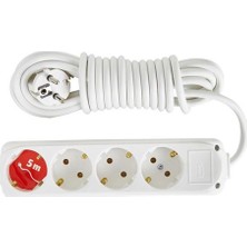  4 lü 5 metre kablolu topraklı priz