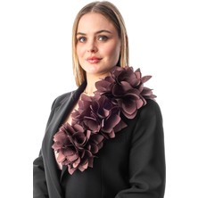 Gustello Adelina | Kadın Şık Yaka Çiçeği Aksesuarı - Iğneli 40 cm 16 cm Bant  Büyük Çiçek