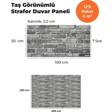 KnB Duvar Paneli ve Söve Taş Görünümlü Strafor Duvar Paneli (12'li Paket)