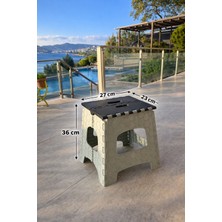 Mb Plas Katlanır Tabure Orta Boy Gri