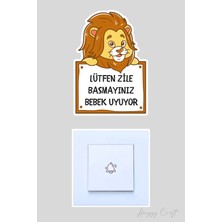 Huggy Craft Bebek Uyuyor Aslan V2 Sticker Kapı Zili Etiketi
