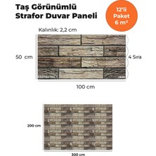 KnB Duvar Paneli ve Söve Kesmetaş Görünümlü  Strafor Duvar Paneli (12'li Paket)