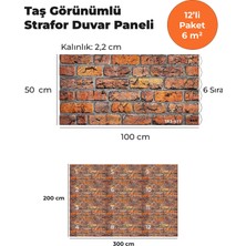 KnB Duvar Paneli ve Söve Taş Görünümlü Strafor Duvar Paneli (12'li Paket)